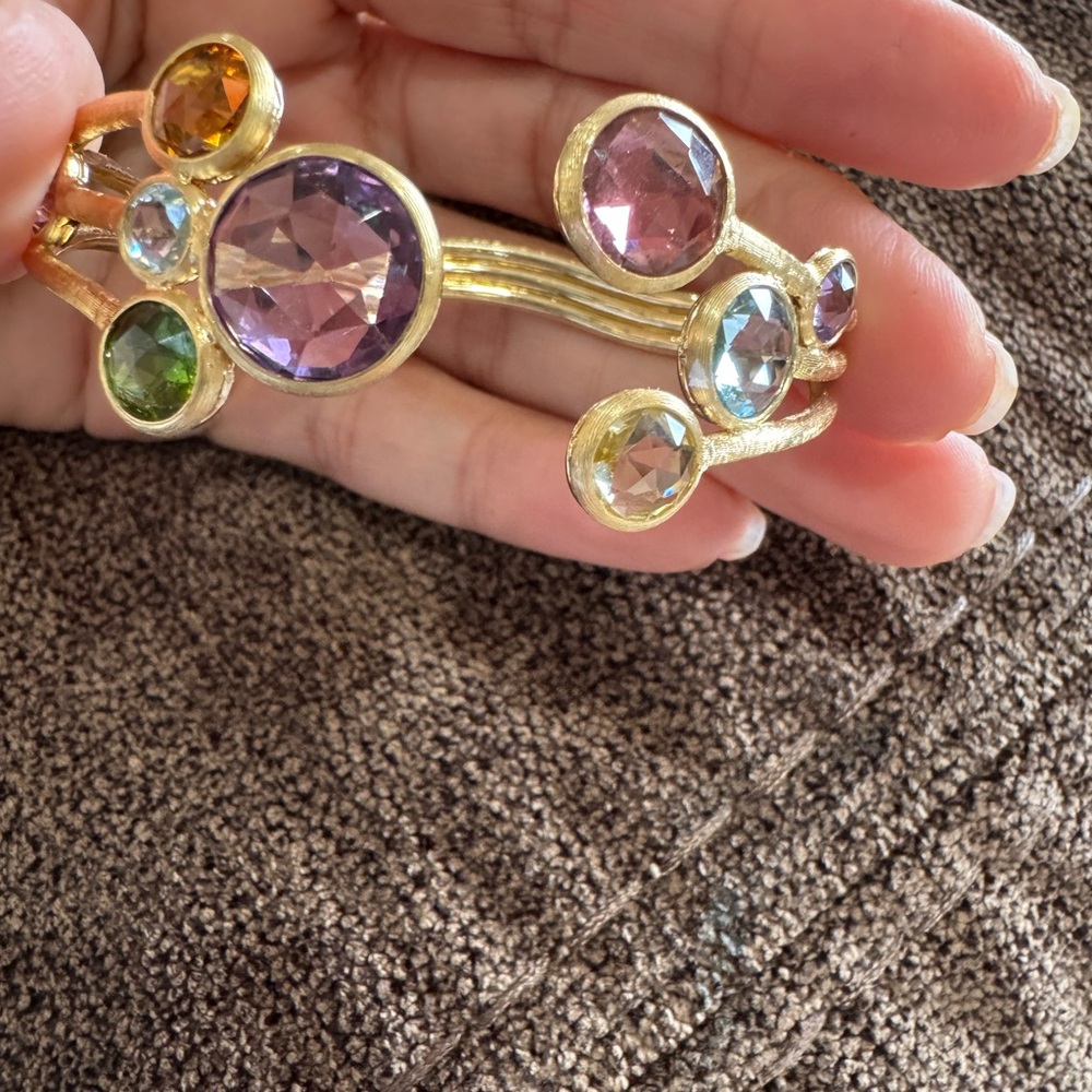 Gorgeous Marco Bicego 18k YG Multi-Gemstone Cuff Bracelet – Jaipur Collection